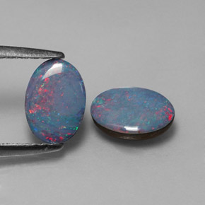  ct natürliche mehrfarbiger Opal-Dublette-Edelsteine, Oval Schliff, Lichtundurchlässig