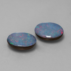  ct natürliche mehrfarbiger Opal-Dublette-Edelsteine, Oval Schliff, Lichtundurchlässig