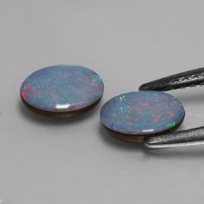  ct natürliche mehrfarbiger Opal-Dublette-Edelsteine, Oval Schliff, Lichtundurchlässig