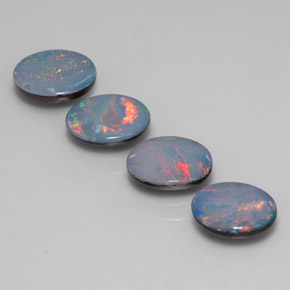 3,09 ct natürliche mehrfarbiger Opal-Dublette-Edelsteine, Oval Schliff, Lichtundurchlässig