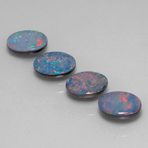 ct natürliche mehrfarbiger Opal-Dublette-Edelsteine, Oval Schliff, Lichtundurchlässig