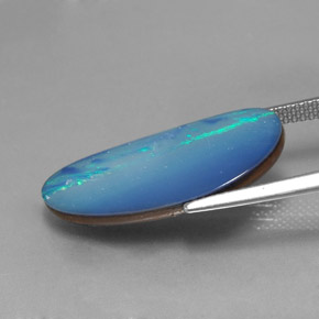 6,85 ctw natürlicher mehrfarbiger Opal-Dublette, Fantasieschliff, Lichtundurchlässig