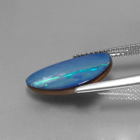 2,97 ctw natürlicher mehrfarbiger Opal-Dublette, Fantasieschliff, Lichtundurchlässig