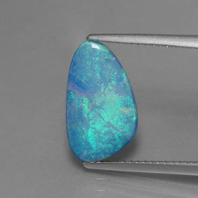 2,26 ctw natürlicher mehrfarbiger Opal-Dublette, Fantasieschliff, Lichtundurchlässig
