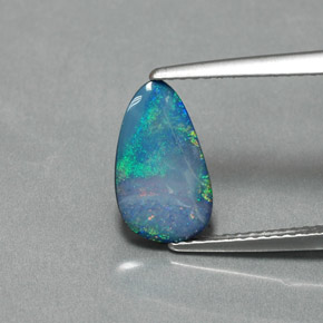 1,39 ctw natürlicher mehrfarbiger Opal-Dublette, Fantasieschliff, Lichtundurchlässig