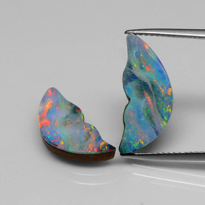  ct natürliche mehrfarbiger Opal-Dublette-Edelsteine, Fantasieschliff, Lichtundurchlässig
