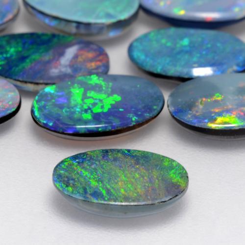 9,17 ctw natürlicher Mehrfarbig Opal-Dublette, Oval Schliff, Lichtundurchlässig