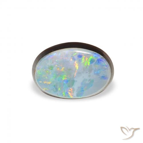 0.99ct Natürlicher Mehrfarbig Opal-Wams, Oval, Lichtundurchlässig