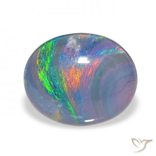 3.00ct Natürlicher Mehrfarbig Opal-Triplett, Oval, Lichtundurchlässig