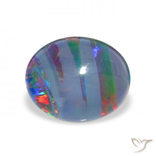 2.25ct Mehrfarbig Opal-Triplett, Oval, Lichtundurchlässig