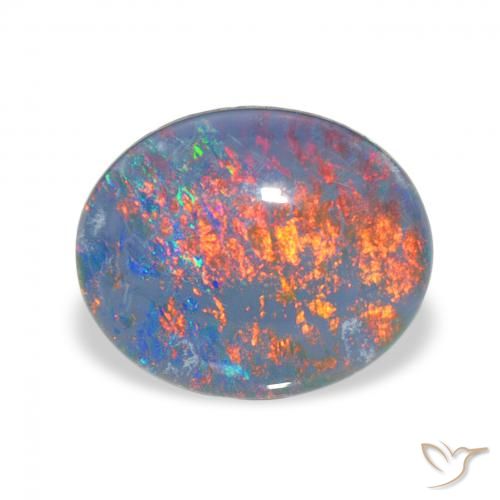 3.01ct Mehrfarbig Opal-Triplett, Oval, Lichtundurchlässig