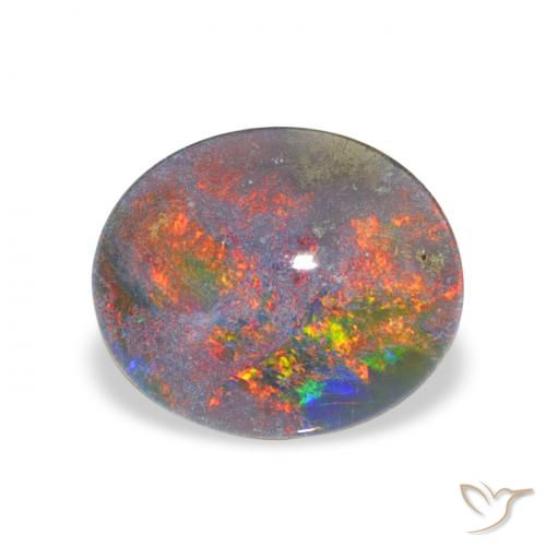 2.41ct Natürlicher Mehrfarbig Opal-Triplett, Oval, Lichtundurchlässig