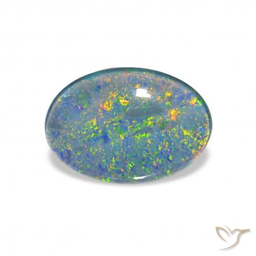 3.54ct Mehrfarbig Opal-Triplett, Oval, Lichtundurchlässig