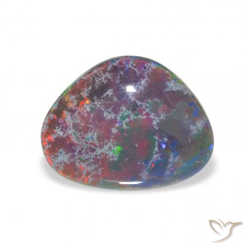 3.38ct Natürlicher Mehrfarbig Opal-Triplett, Trillion, Lichtundurchlässig