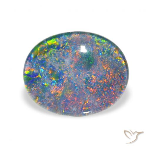 2.81ct Mehrfarbig Opal-Triplett, Oval, Lichtundurchlässig