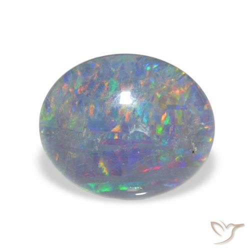 3.00ct Natürlicher Mehrfarbig Opal-Triplett, Oval, Lichtundurchlässig