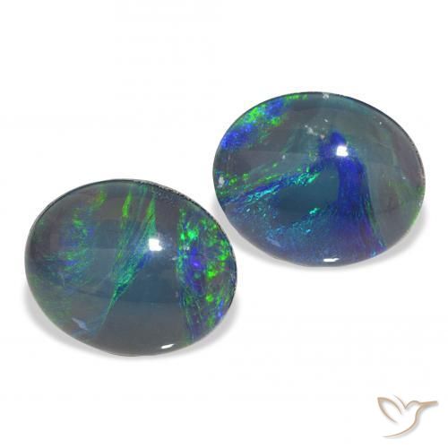 5.60 ct natürliche Mehrfarbig Opal-Triplett-Edelsteine, Oval, Lichtundurchlässig