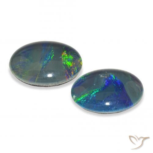 5.60 ct natürliche Mehrfarbig Opal-Triplett-Edelsteine, Oval, Lichtundurchlässig