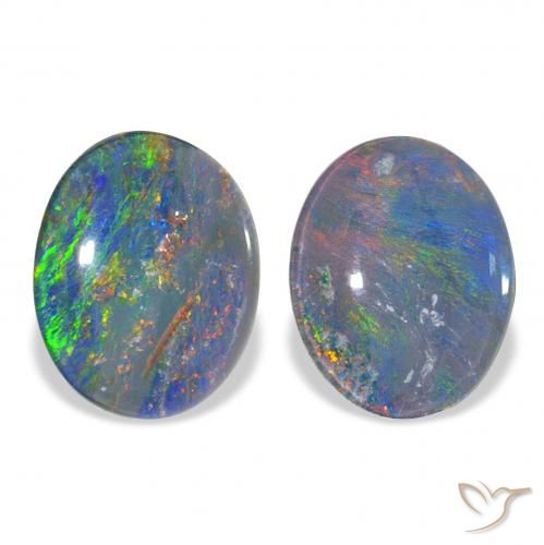4.51ctw Mehrfarbig Opal-Triplett, Oval, Lichtundurchlässig