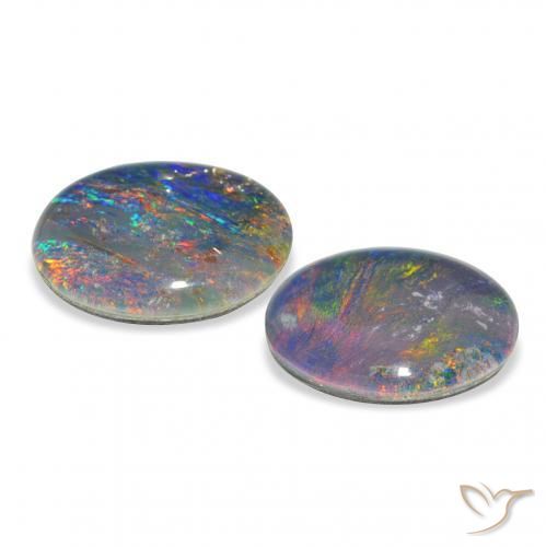 4.51 ct natürliche Mehrfarbig Opal-Triplett-Edelsteine, Oval, Lichtundurchlässig