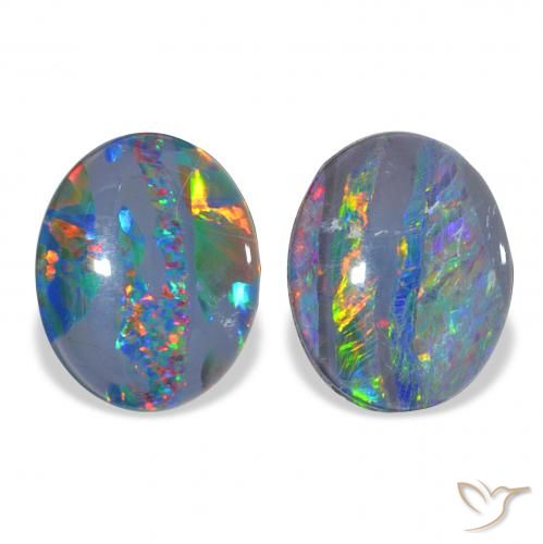 4.57ctw Mehrfarbig Opal-Triplett, Oval, Lichtundurchlässig