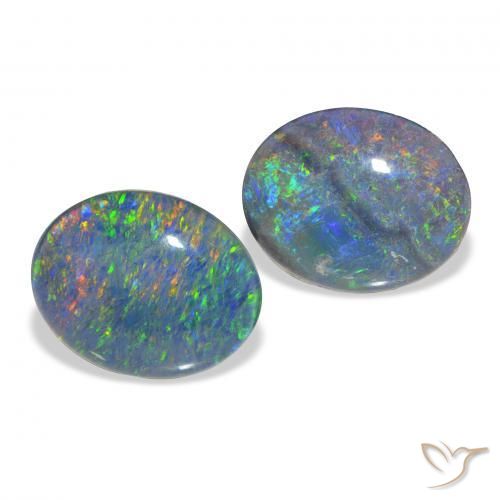 4.44 ct natürliche Mehrfarbig Opal-Triplett-Edelsteine, Oval, Lichtundurchlässig