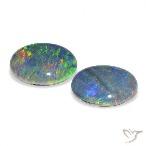4.44 ct natürliche Mehrfarbig Opal-Triplett-Edelsteine, Oval, Lichtundurchlässig