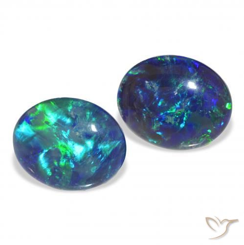 4.35 ct natürliche Mehrfarbig Opal-Triplett-Edelsteine, Oval, Lichtundurchlässig