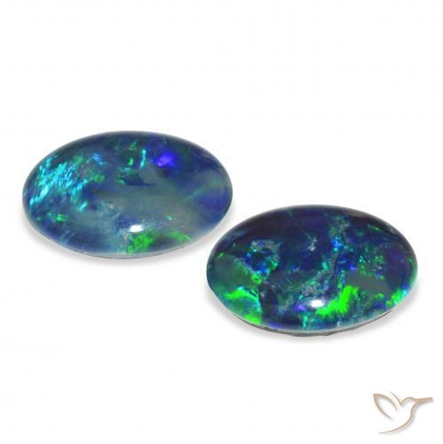 4.35 ct natürliche Mehrfarbig Opal-Triplett-Edelsteine, Oval, Lichtundurchlässig