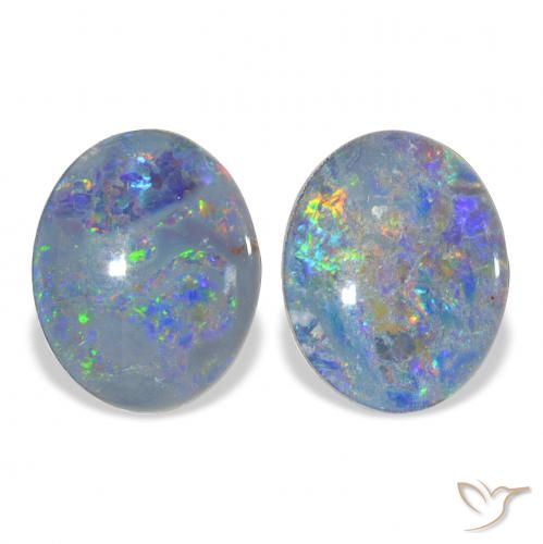 4.70ctw Mehrfarbig Opal-Triplett, Oval, Lichtundurchlässig