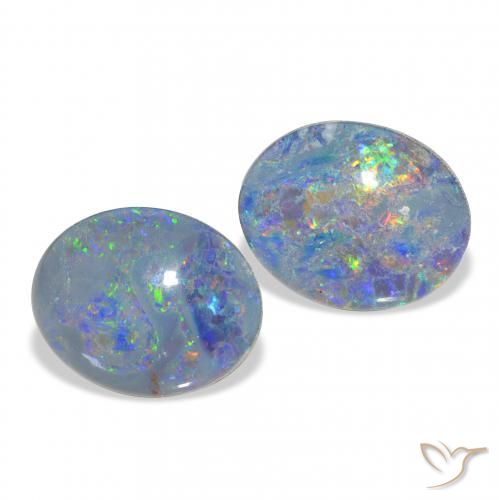 4.70 ct natürliche Mehrfarbig Opal-Triplett-Edelsteine, Oval, Lichtundurchlässig