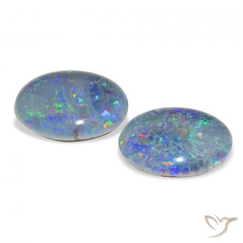 4.70 ct natürliche Mehrfarbig Opal-Triplett-Edelsteine, Oval, Lichtundurchlässig