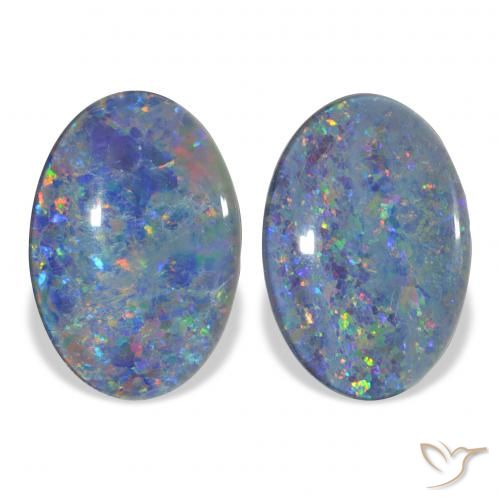 7.17ctw Mehrfarbig Opal-Triplett, Oval, Lichtundurchlässig