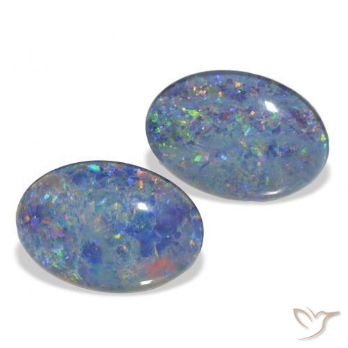 7.17 ct natürliche Mehrfarbig Opal-Triplett-Edelsteine, Oval, Lichtundurchlässig