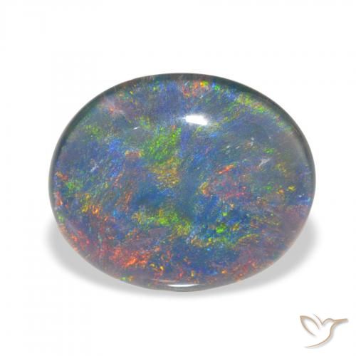 3.00ct Natürlicher Mehrfarbig Opal-Triplett, Oval, Lichtundurchlässig