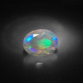 0,92 ctw natürlicher mehrfarbiger Opal, Transparent, Transparent / Lichtdurchlässig