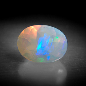 0,91 ctw natürlicher mehrfarbiger Opal, Transparent, Transparent / Lichtdurchlässig