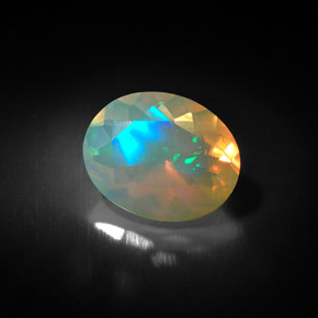 1,35 ctw natürlicher mehrfarbiger Opal, Transparent, Transparent / Lichtdurchlässig