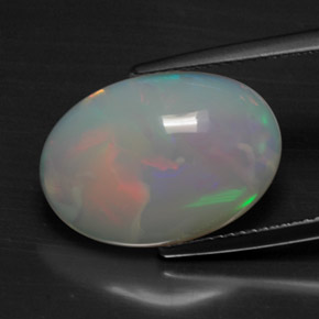 5,49 ctw natürlicher mehrfarbiger Opal, Oval Schliff, Lichtundurchlässig
