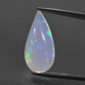 7,29 ctw natürlicher mehrfarbiger Opal, Birnenform, Transparent