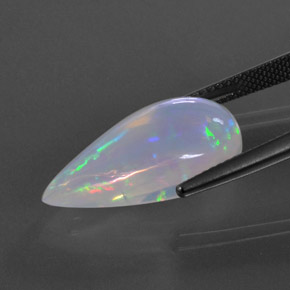 7,29 ctw natürlicher mehrfarbiger Opal, Birnenform, Transparent