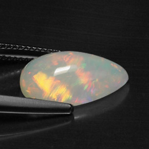 3,87 ctw natürlicher mehrfarbiger Opal, Birnenform, Lichtdurchlässig