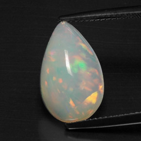 3,87 ctw natürlicher mehrfarbiger Opal, Birnenform, Lichtdurchlässig