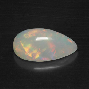3,87 ctw natürlicher mehrfarbiger Opal, Birnenform, Lichtdurchlässig