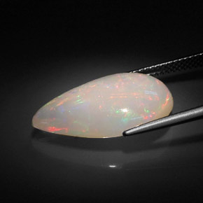 7,38 ctw natürlicher mehrfarbiger Opal, Birnenform, Lichtundurchlässig
