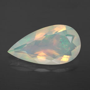 2,73 ctw natürlicher mehrfarbiger Opal, Birnenform, Transparent