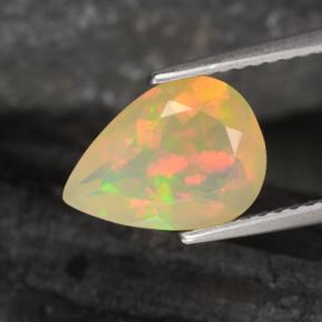 1,57 ctw natürlicher mehrfarbiger Opal, Birnenform, Transparent