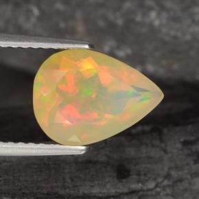 1,57 ctw natürlicher mehrfarbiger Opal, Birnenform, Transparent