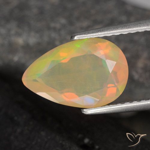 1.50ct Natürlicher Mehrfarbig Opal, Birnenform, Transparent