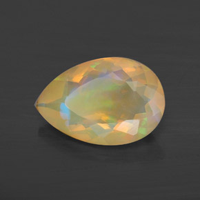 1,49 ctw natürlicher mehrfarbiger Opal, Birnenform, Transparent